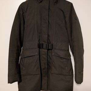 The North Face Dark Green Hooded Parka Coat